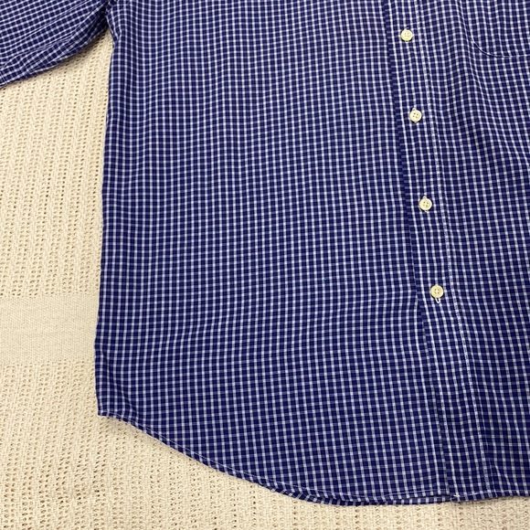 Bogari Studio Designed in Italy Cotton Checked Plaid Blue Shirt as New Men's L ! - Picture 5 of 9